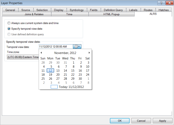 Use the ALRS tab on the Layer Properties dialog box to set the TVD